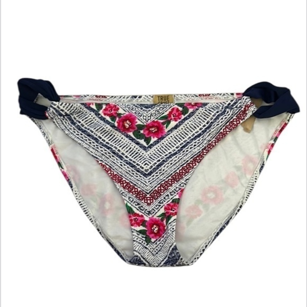 True Craft floral print swim bikini bottom size XL